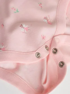 Online Next Pink 5 Pack Long Sleeve Baby Bodysuit