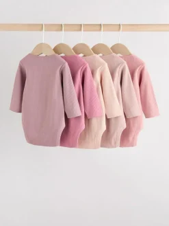 Next Pink 5 Pack Long Sleeve Baby Bodysuits^ Bodysuits & Vests|Vests