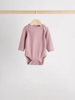 Next Pink 5 Pack Long Sleeve Baby Bodysuits^ Bodysuits & Vests|Vests