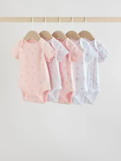 Next Pink 5 Pack Short Sleeve Baby Bodysuit^ Bodysuits & Vests|Vests
