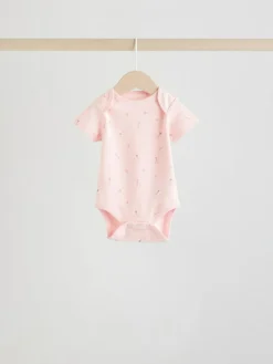 Next Pink 5 Pack Short Sleeve Baby Bodysuit^ Bodysuits & Vests|Vests