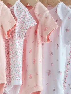 Next Pink 5 Pack Short Sleeve Baby Bodysuit^ Bodysuits & Vests|Vests