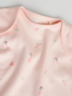 Online Next Pink 7 Pack Short Sleeve Baby Bodysuit