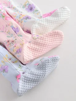 Hot Next Pink 3 Pack Two Way Zip Baby Sleepsuits (0mths-2yrs)