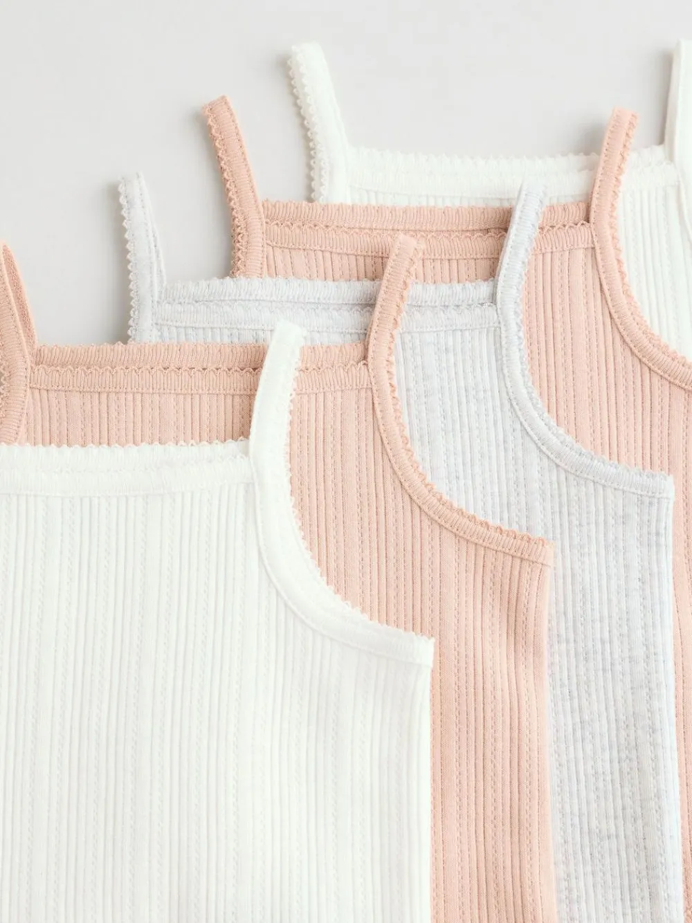 Online Next 5 Pack Vest Pointelle Baby Bodysuits Pink