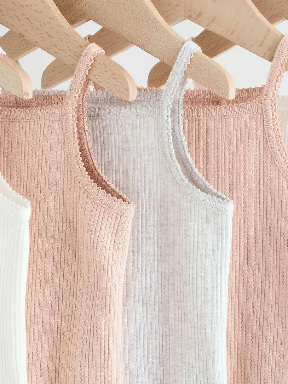 Online Next 5 Pack Vest Pointelle Baby Bodysuits Pink