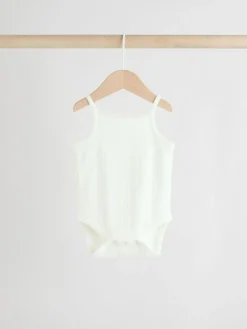 Online Next 5 Pack Vest Pointelle Baby Bodysuits Pink