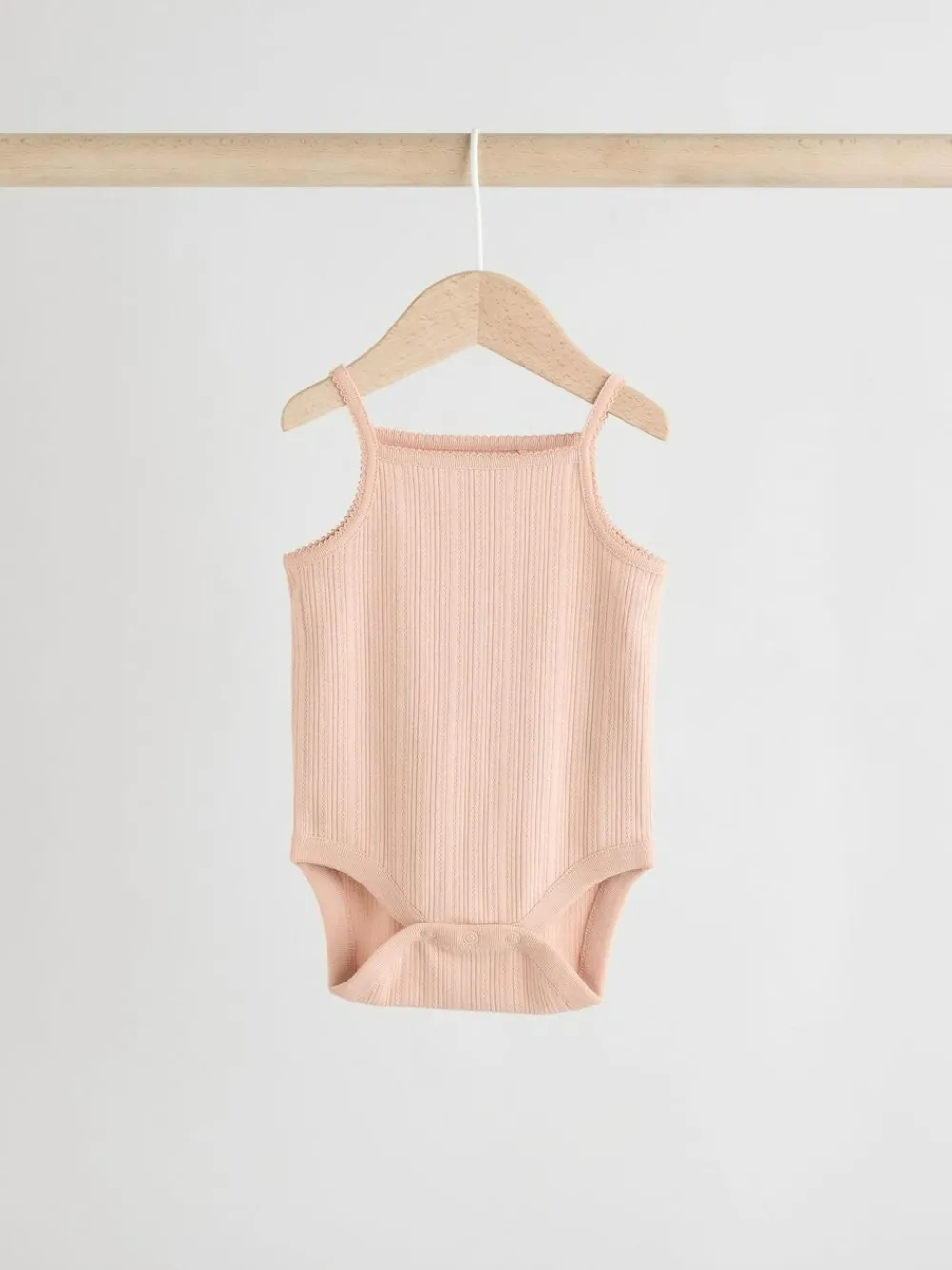 Online Next 5 Pack Vest Pointelle Baby Bodysuits Pink