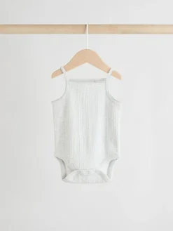 Online Next 5 Pack Vest Pointelle Baby Bodysuits Pink