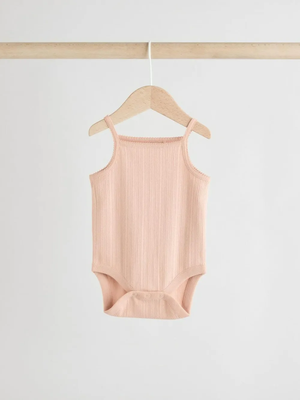 Online Next 5 Pack Vest Pointelle Baby Bodysuits Pink