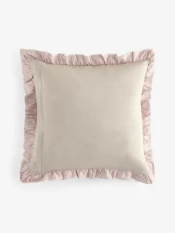 Discount Next 43 x 43cm Ruffle Trim Velvet Cushion Pink