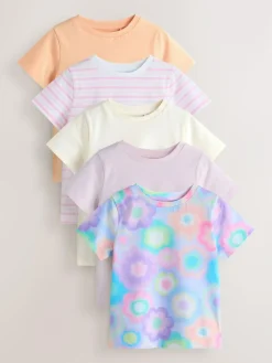 Online Next Pink Abstract T-Shirts 5 Pack (3-16yrs)