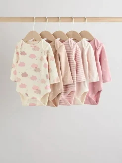 Outlet Next Pink Baby Long Sleeve Bodysuits 5 Pack