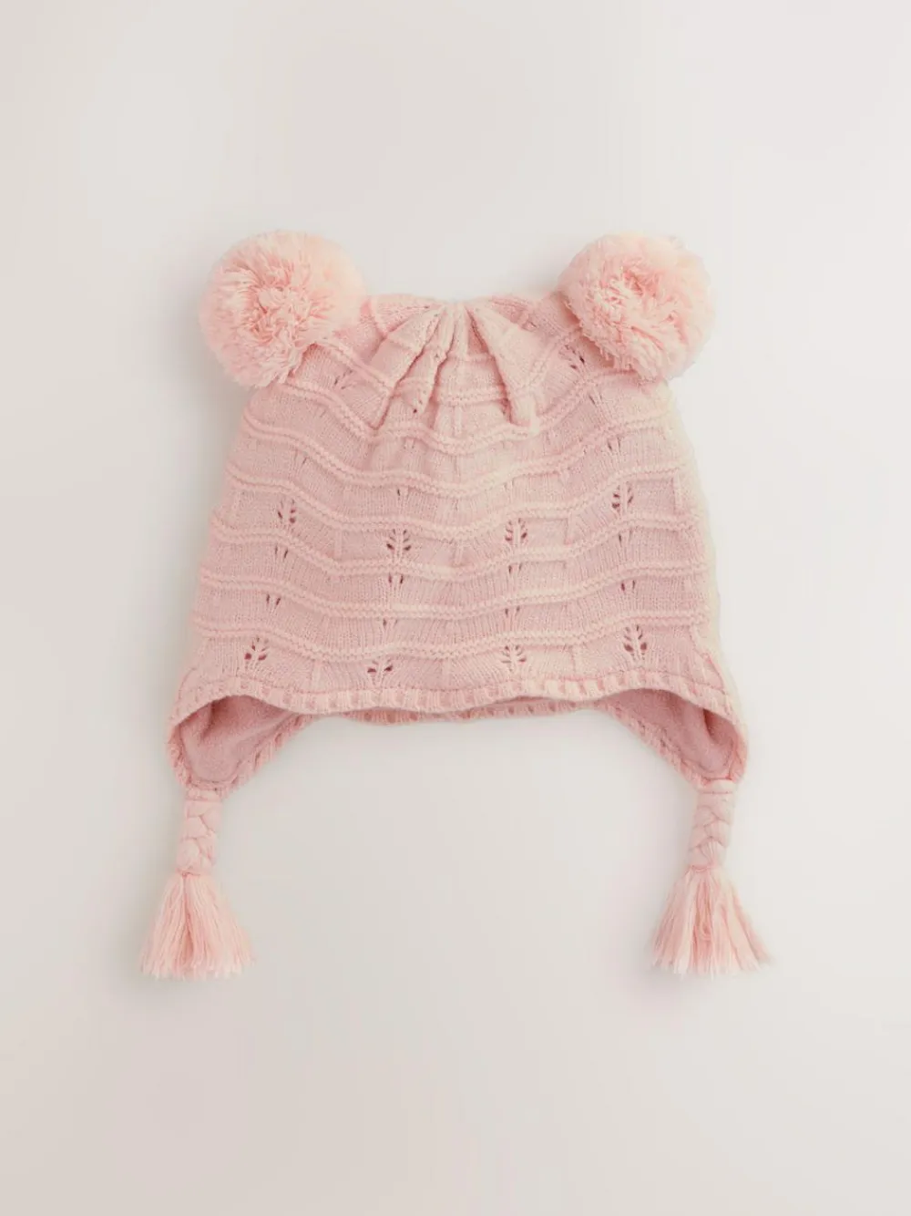 Discount Next Baby Pointelle Double Pom Trapper Hat (0mths-2yrs) Pink