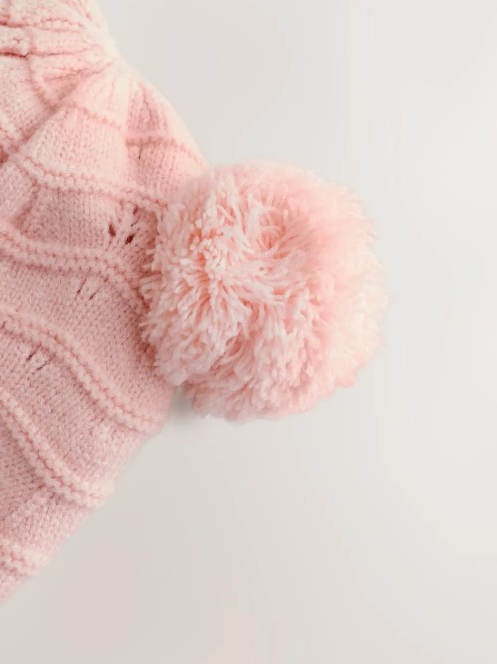 Discount Next Baby Pointelle Double Pom Trapper Hat (0mths-2yrs) Pink