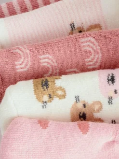 Next Pink Baby Roll Top Towelling Socks 5 Pack (0mths-2yrs)^ Socks & Tights|Socks & Tights