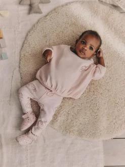 New Next Baby Sweatshirt and Leggings 2 Piece Set (0mths-2yrs) Pink