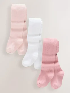 Next Pink Baby Tights 3 Pack (0mths-2yrs)^ Socks & Tights|Socks & Tights