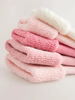 Next Pink Baby Towel Socks 5 Pack (0mths-2yrs)^ Socks & Tights|Cosy Club