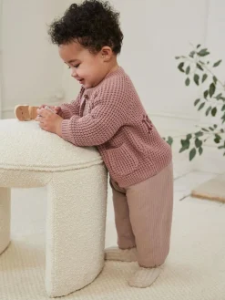 Next Pink Back Slogan Embroidered Baby Knitted Cardigan (0mths-2yrs)^ Baby Winter Clothing|Cosy Club