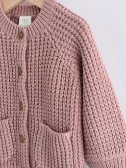 Next Pink Back Slogan Embroidered Baby Knitted Cardigan (0mths-2yrs)^ Baby Winter Clothing|Cosy Club