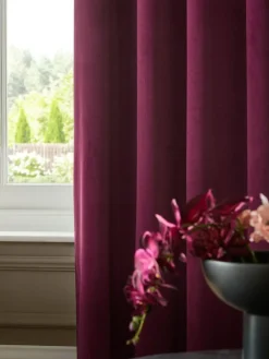 Discount Next Pink Berry Matte Velvet Blackout/Thermal Curtains