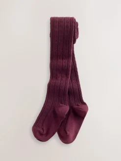 Next Regular Length Cotton Rich Cable Tights 3 Pack^ Baby Girls|Baby Girls