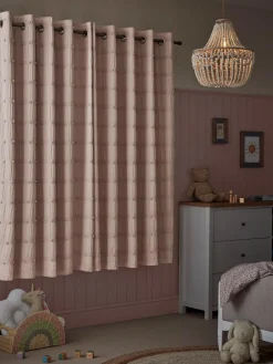 Best Next Bobble Pom Eyelet Blackout Curtains Pink