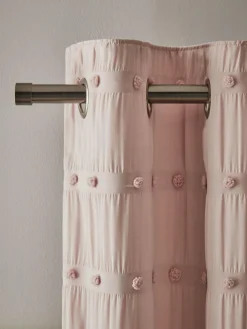 Best Next Bobble Pom Eyelet Blackout Curtains Pink