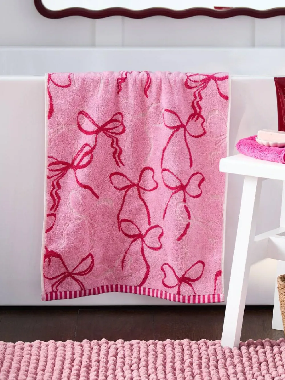 Next Pink Bow 100% Cotton Towel