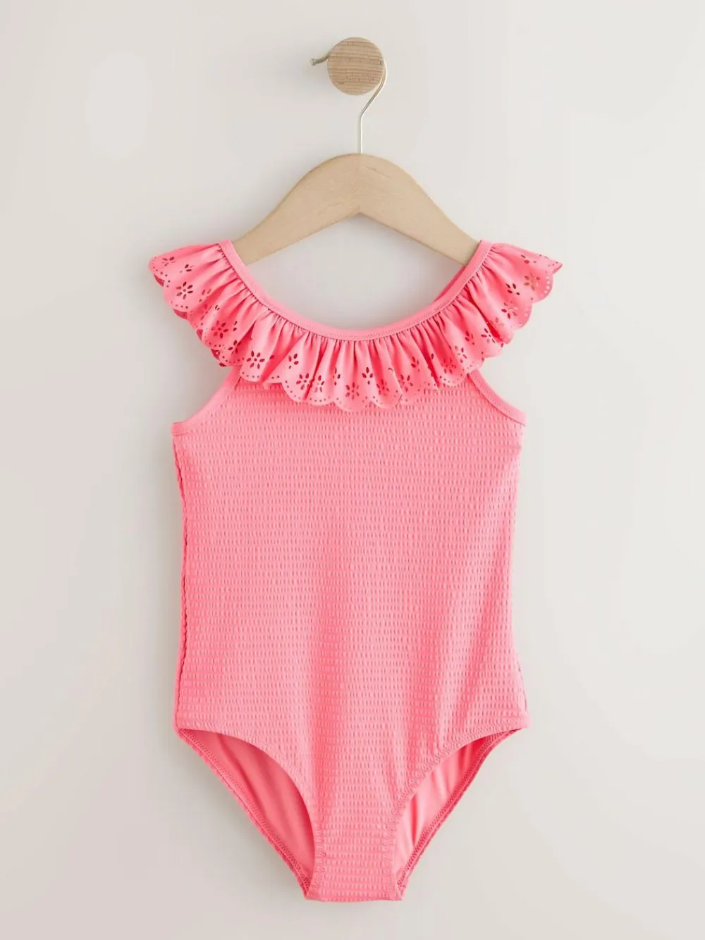 Next Pink Broderie Frill Swimsuit (3-16yrs)^ Swimwear