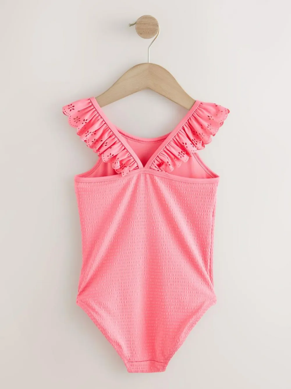 Next Pink Broderie Frill Swimsuit (3-16yrs)^ Swimwear