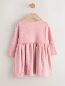 Next Pink Bunny Long Sleeve Embellished Dress (3mths-7yrs)