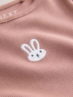 Next Long sleeve Embroidered Ribbed Top (3mths-7yrs)^ Tops|Tops