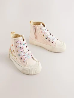 Next Pink Character Wide Fit (G) High Top Trainers^ Sneakers|Sneakers