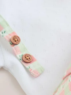 Next Pink Check Baby Dungarees and Bodysuits Set 2 Piece (0mths-2yrs)^ Rompers & Overalls