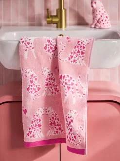 Next Pink Cheetah Valentines 100% Cotton Towel^ Towels & Bathmats