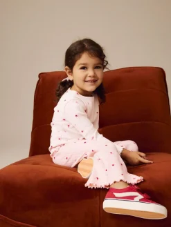 Best Next Pink Cherry Hearts Rib Flare Leggings (3mths-7yrs)