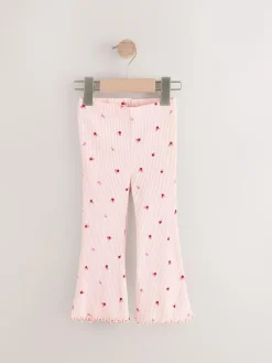 Best Next Pink Cherry Hearts Rib Flare Leggings (3mths-7yrs)