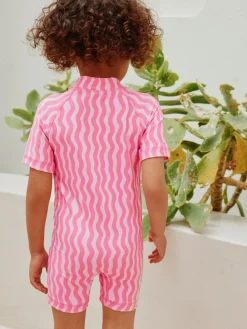Next Pink Cherry Wave Sunsafe Swimsuit (3mths-10yrs)^ Swimwear|Swimwear