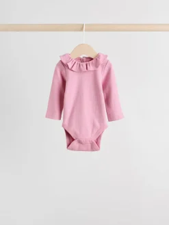 Next Baby Long Sleeve Frill Bodysuits 4 Pack (0mths-2yrs)^ Multipacks|Bodysuits & Vests