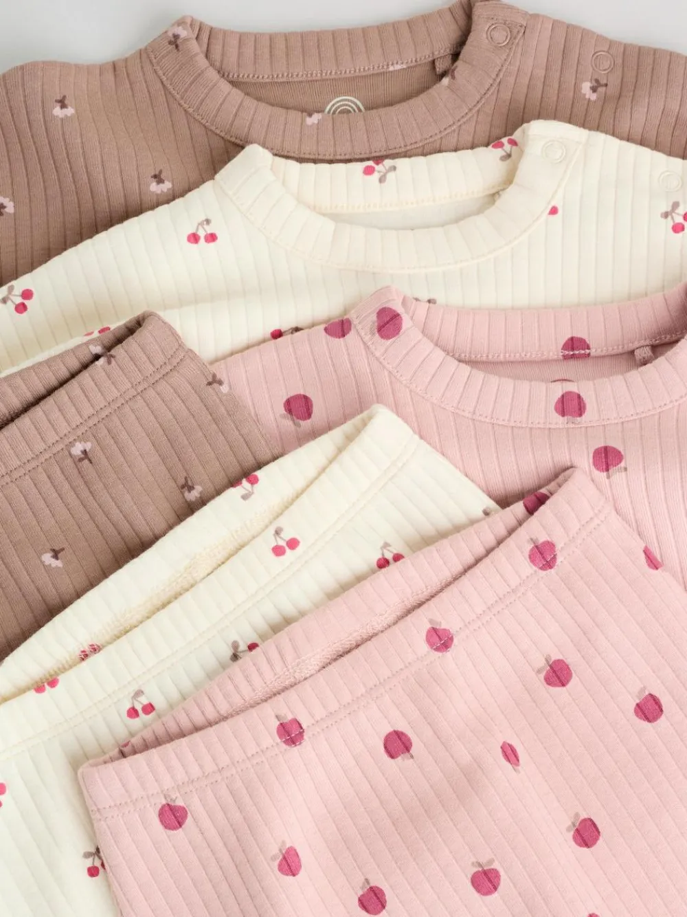 Next Pink/ Cream/ Brown Print Long Sleeve Top And Leggings Set 6 Piece (0mths-3yrs)^ Newborn Clothing|Baby Girls