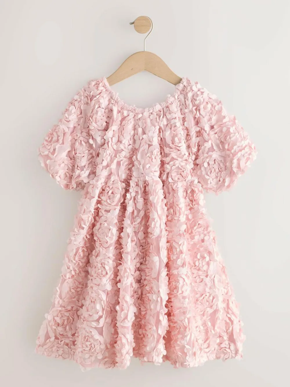 Clearance Next Pink 3D Floral Occasion Dress (3-14yrs)