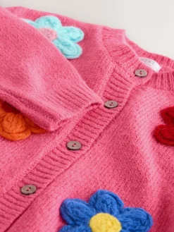 Next Pink 3D Flower Cardigan (3mths-7yrs)^ Knitwear|Knitwear