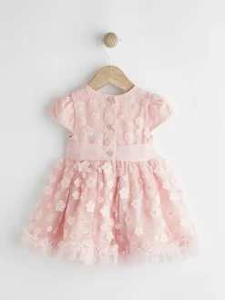 Next Baby Occasion Dress (0mths-2yrs) Pink 3D Flowers