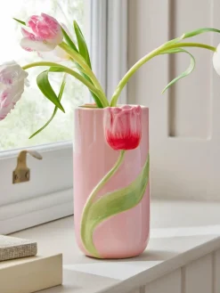 Next Pink 3D Tuilp Ceramic Vase^ Vases