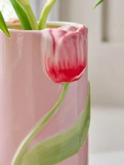 Next Pink 3D Tuilp Ceramic Vase^ Vases