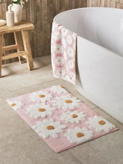 Sale Next Daisy 100% Cotton Bath Mat Pink