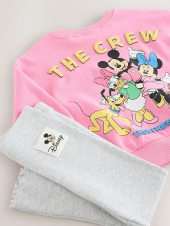 Online Next Pink Disney Mickey Mouse and Friends Long Sleeve Top and Flare Set (3mths-7yrs)