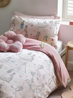 Next Pink Disney Princess Supersoft 100% Brushed Cotton Duvet Cover and Pillowcase Set^ Childrens Bedding